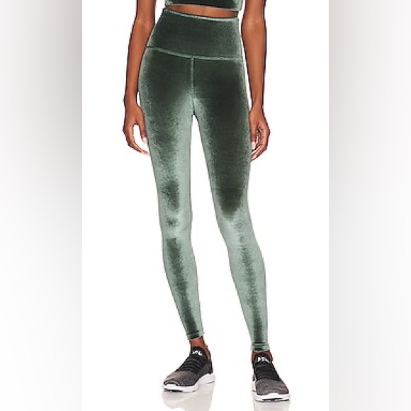 Beyond Yoga High Waisted Midi Legging in Forest Green - Picture 2 of 12